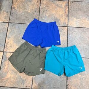 Gymshark Men's Athletic Shorts - Royal Blue, Olive Green, Aqua